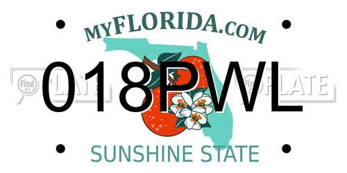 018PWL Florida License Plate