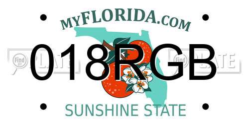 018RGB Florida License Plate