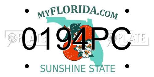 0194PC Florida License Plate