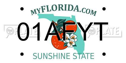 01AFYT Florida License Plate