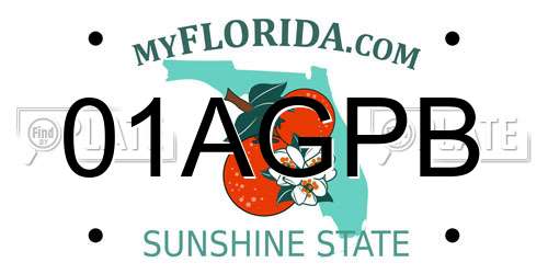 01AGPB Florida License Plate