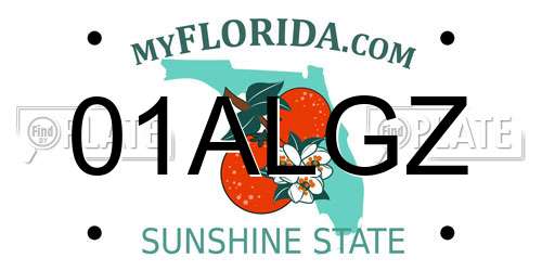 01ALGZ Florida License Plate