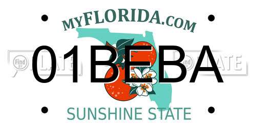 01BEBA Florida License Plate