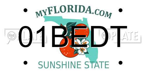 01BEDT Florida License Plate