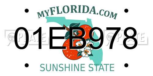 01EB978 Florida License Plate