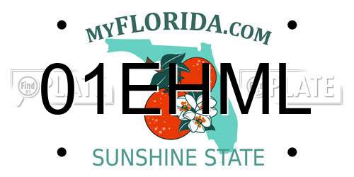 01EHML Florida License Plate