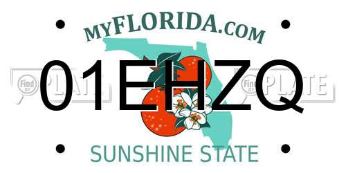 01EHZQ Florida License Plate