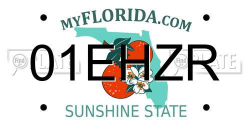 01EHZR Florida License Plate