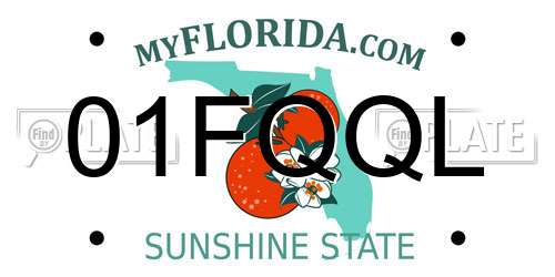 01FQQL Florida License Plate