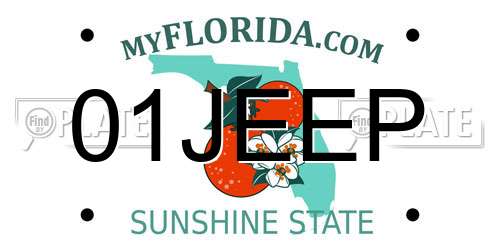 01JEEP Florida License Plate