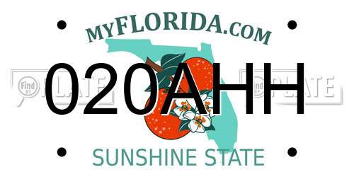 020AHH Florida License Plate