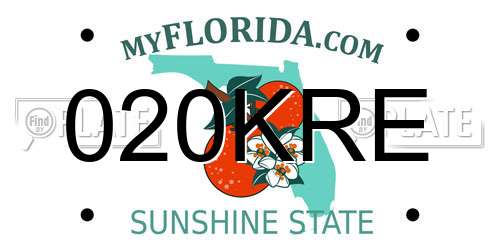 020KRE Florida License Plate