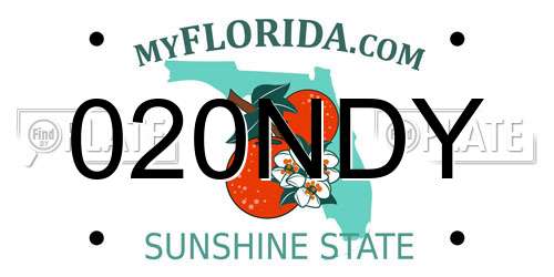 020NDY Florida License Plate