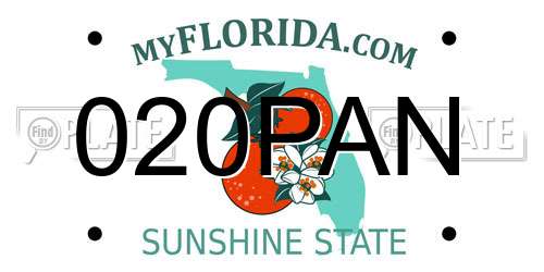 020PAN Florida License Plate