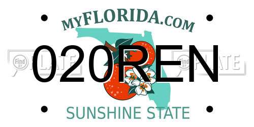 020REN Florida License Plate