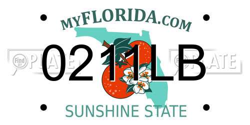 0211LB Florida License Plate