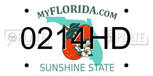 0214HD Florida License Plate