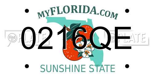 0216QE Florida License Plate