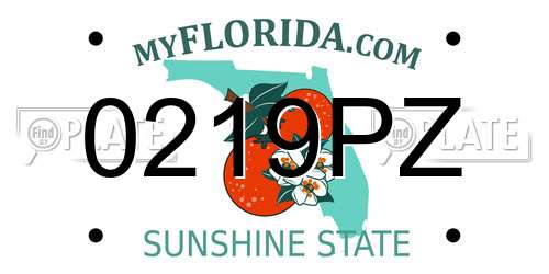 0219PZ Florida License Plate