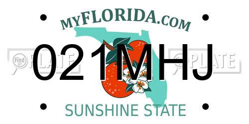 021MHJ Florida License Plate