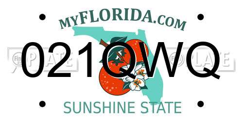 021QWQ Florida License Plate
