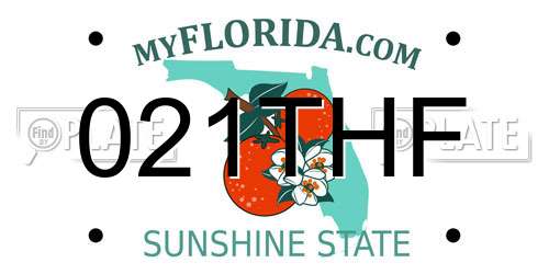 021THF Florida License Plate