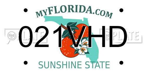 021VHD Florida License Plate