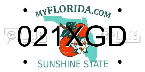 021XGD Florida License Plate
