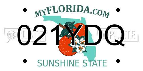 021YDQ Florida License Plate