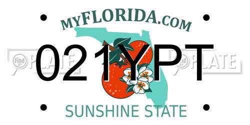 021YPT Florida License Plate