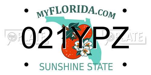 021YPZ Florida License Plate