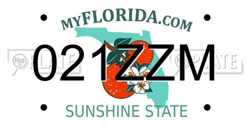 021ZZM Florida License Plate