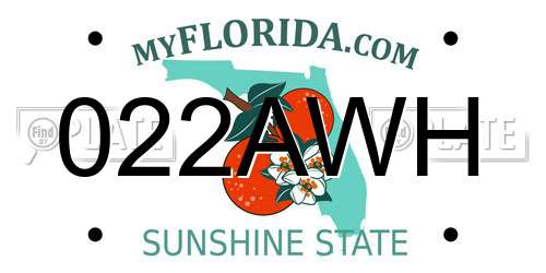 022AWH Florida License Plate
