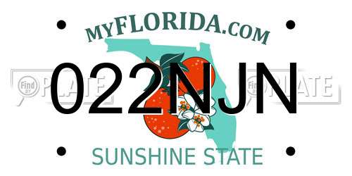 022NJN Florida License Plate
