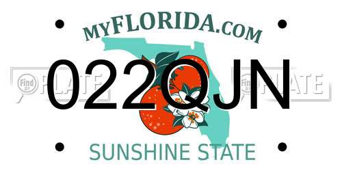 022QJN Florida License Plate