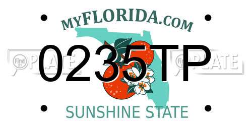 0235TP Florida License Plate