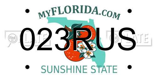 023RUS Florida License Plate