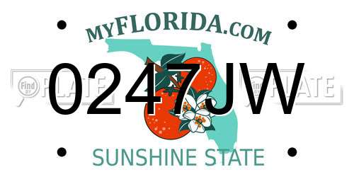 0247JW Florida License Plate