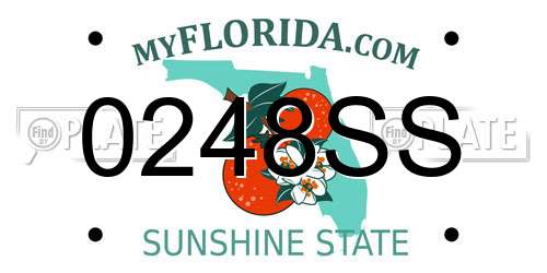 0248SS Florida License Plate