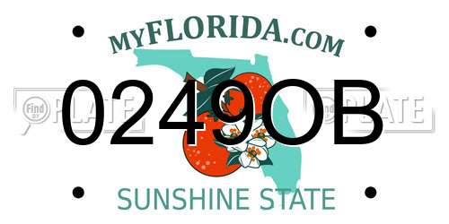 0249OB Florida License Plate
