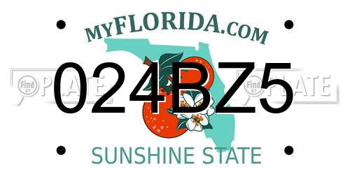 024BZ5 Florida License Plate