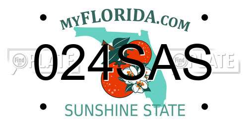 024SAS Florida License Plate