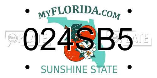 024SB5 Florida License Plate