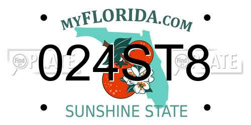 024ST8 Florida License Plate