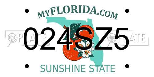 024SZ5 Florida License Plate