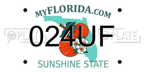 024UF Florida License Plate