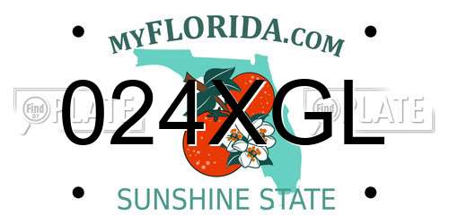 024XGL Florida License Plate