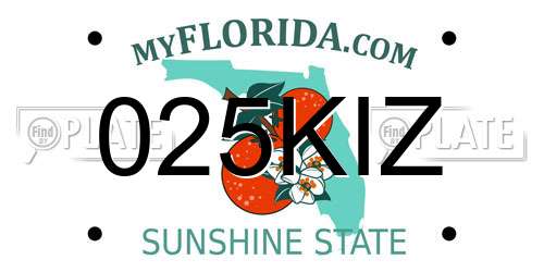 025KIZ Florida License Plate
