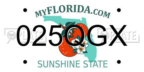 025QGX Florida License Plate