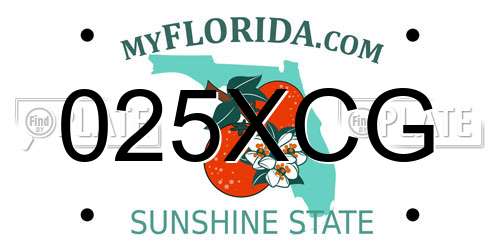 025XCG Florida License Plate